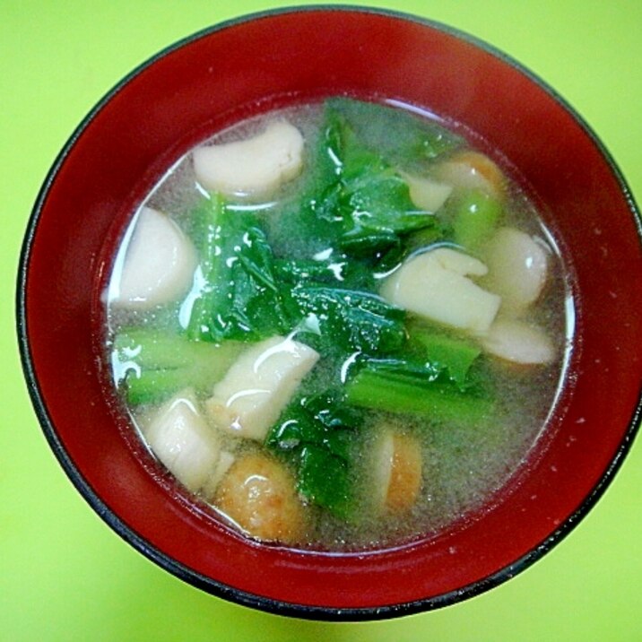 小松菜とウインナーエリンギの味噌汁